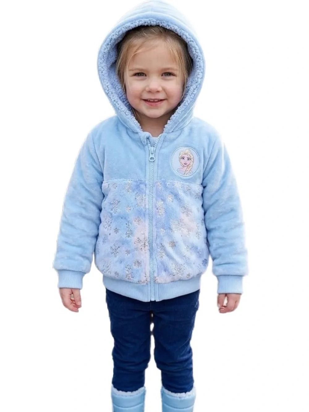 Disney Frozen Plush Faux Sherpa Lined Jacket Size 3T
